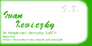 ivan keviczky business card